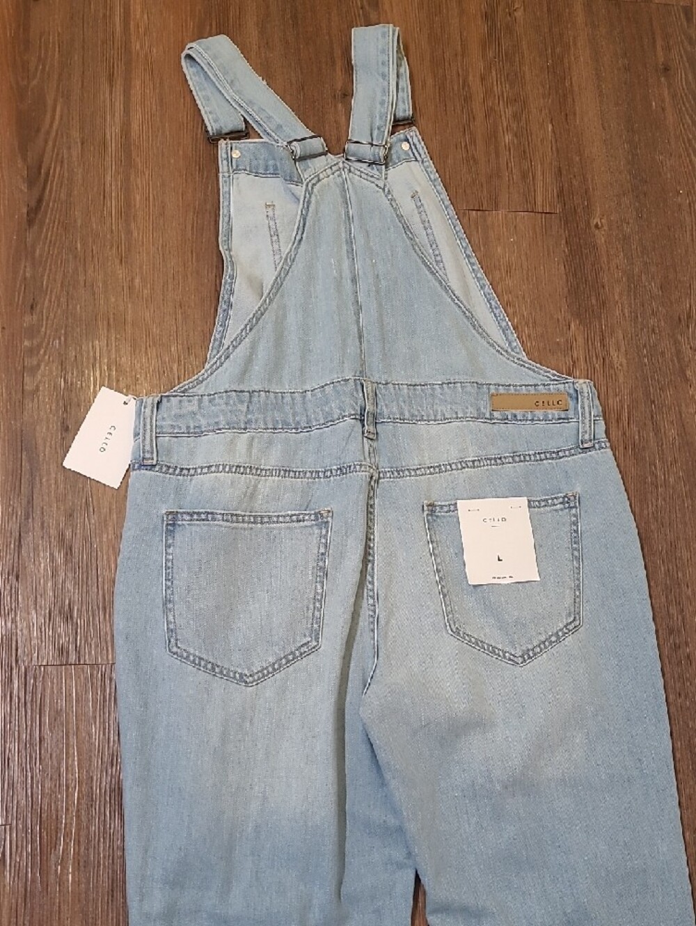 Cello Light Blue Distressed Denim Overalls for Women - Picture 14 of 14